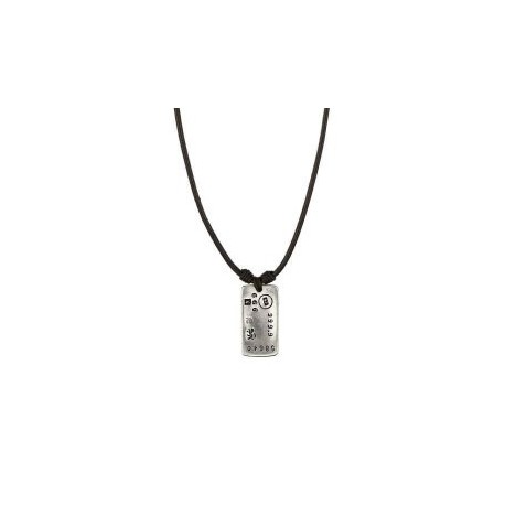 Collier cuir marron pendentif en argent