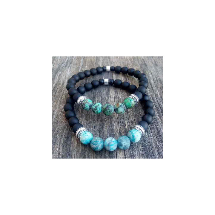 Pulsera Perlas Cerámicas Negras
