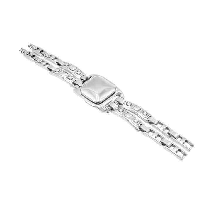 Silberarmband Großem Quadratisches Mittelstück
