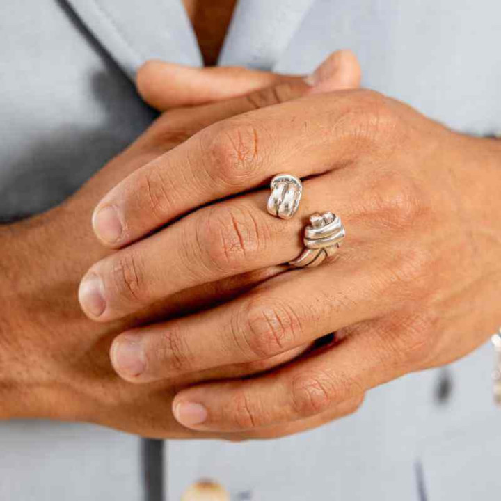 Double Knot Silver Ring