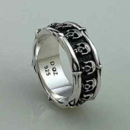 Multi Skull Silver Ring