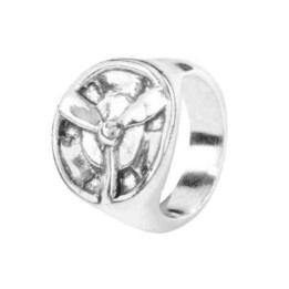 Anillo sello redondo de plata