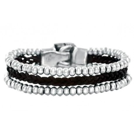 Silber Perlen Lederarmband