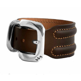 Wide Belt Buckle Leather Bracelet