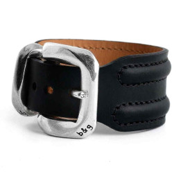 Wide Belt Buckle Leather Bracelet