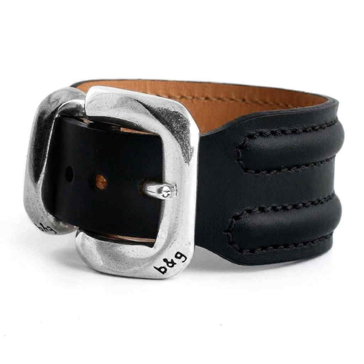 Pulsera cuero hebilla cinturón ancha