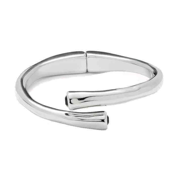 Pulsera Tubos Plateados Superpuestos