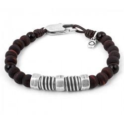 Ceramic beaded brown bracelet