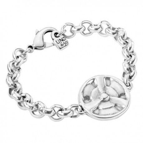 Bracelet maillons argent piece pendentif