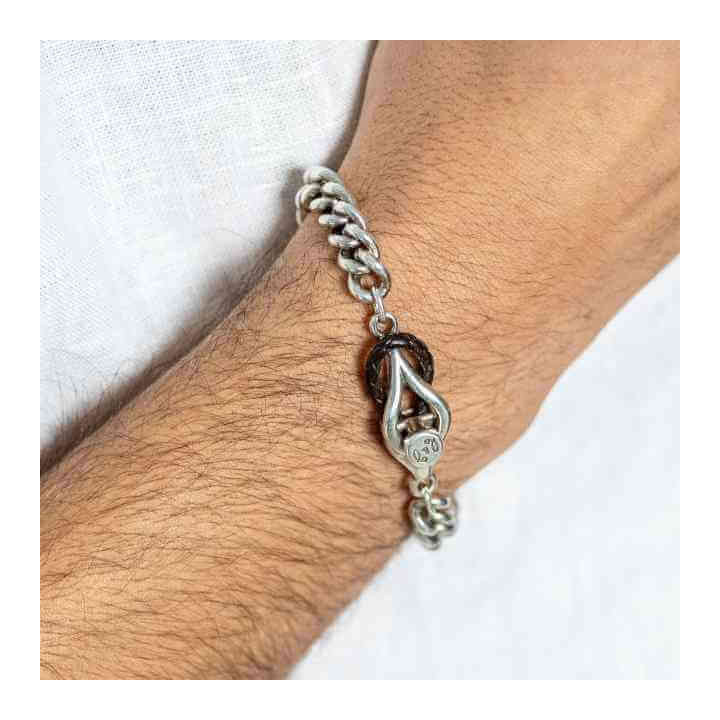 Silver Curb Chain Bracelet | Handcrafted in Spain by b&g