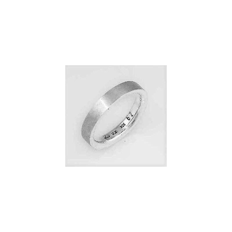 Bague mate argent polie