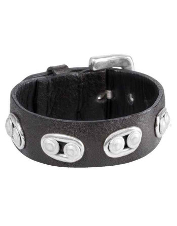 Braunes Lederarmband mit silbernen Nieten