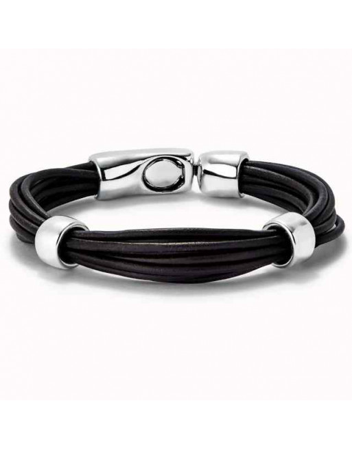 Bracelet cuir homme 2 séparateurs