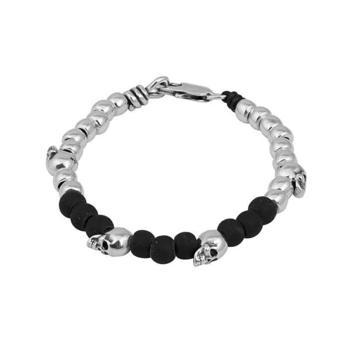 Totenkopf Skull Armband Keramikperlen