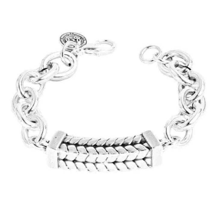 Bracelet chaîne argentée gros maillons