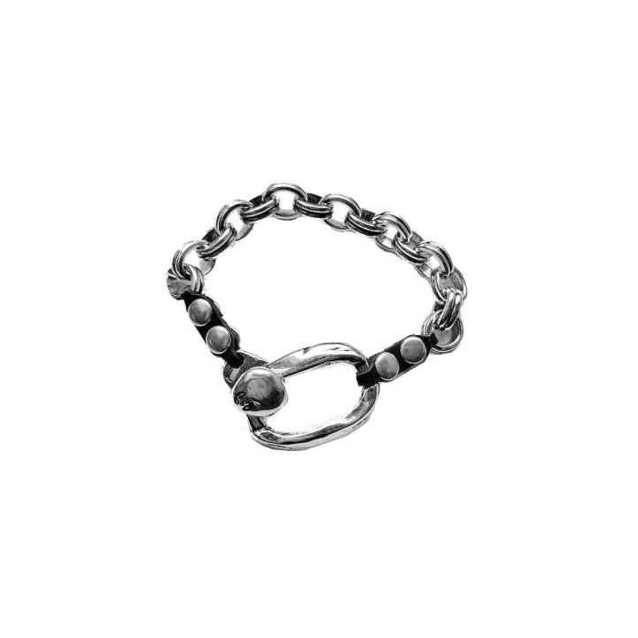 Bracelet Chaîne Argent Rustique
