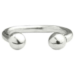 Pulsera Esclava Abierta Bolas Plata