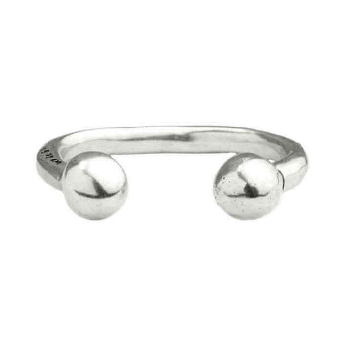 Pulsera Esclava Abierta Bolas Plata