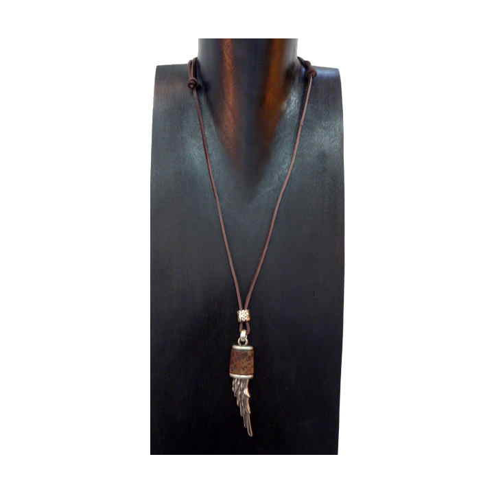 Leather Angel Wing Necklace