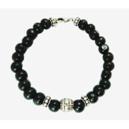 Pulsera Cuentas Madera Negro