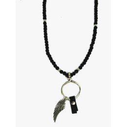 Collier Perles Bois | Pendentif Créole