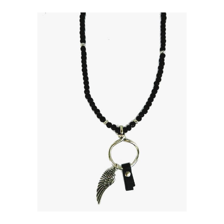 Collier Perles Bois | Pendentif Créole